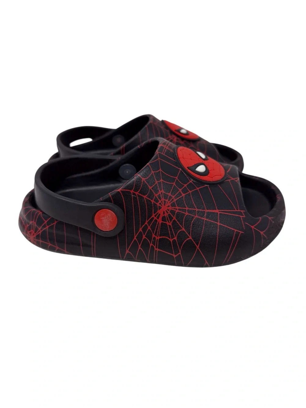 Spider-man Slip On Black And Red Clog Style Sandals Child Size 10